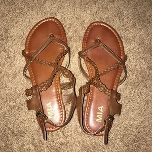 women’s braided sandals size 8 brown